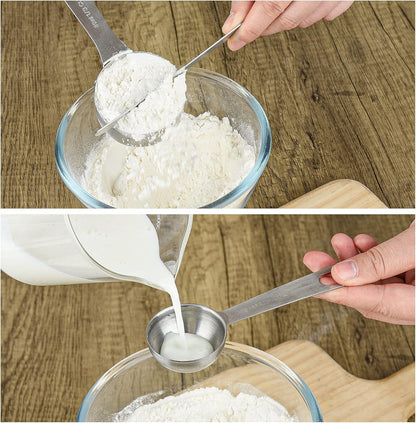 Smithcraft Measuring Cup Set of 8 Stainless Steel Measuring Cups18/8(304) Steel Material Heavy Duty 8 Measuring Cups and 1 Ring Set of 9