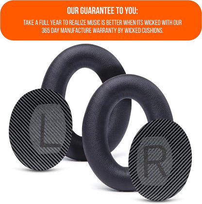 WC Wicked Cushions Upgraded Replacement Ear Pads for Bose QC35 & QC35ii (QuietComfort 35) Headphones & More - Softer Leather, Luxurious Memory Foam, Added Thickness, Extra Durability | Midnight Blue