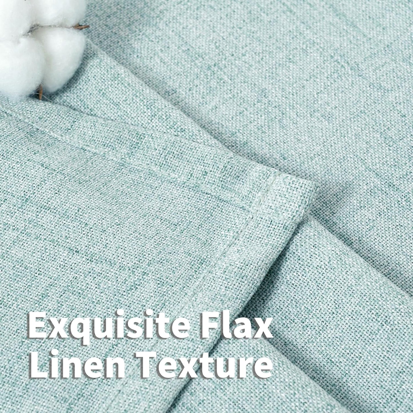 YoungsTex Natural Linen Curtains 84 Inch Long for Living Room Bedroom Grommet Top Light Filtering Privacy Linen Textured Window Semi Sheer Drapes, 2 Panels, 52x84 Inch, Natural