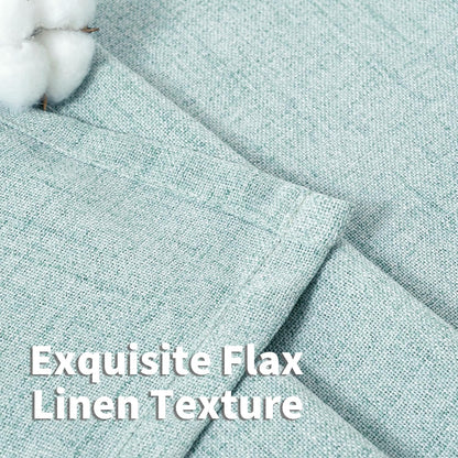 YoungsTex Natural Linen Curtains 84 Inch Long for Living Room Bedroom Grommet Top Light Filtering Privacy Linen Textured Window Semi Sheer Drapes, 2 Panels, 52x84 Inch, Natural