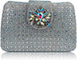 Sparkly Rhinestone Unique Evening Bag Women Floral Clutch Handbag Shoulder Bags