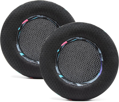 WC Freeze Virtuoso - Hybrid Fabric Cooling Gel Replacement Earpads for Corsair Virtuoso Gaming Headset, Made by Wicked Cushions, Improved Durability, Thickness and Sound Isolation |90s Black