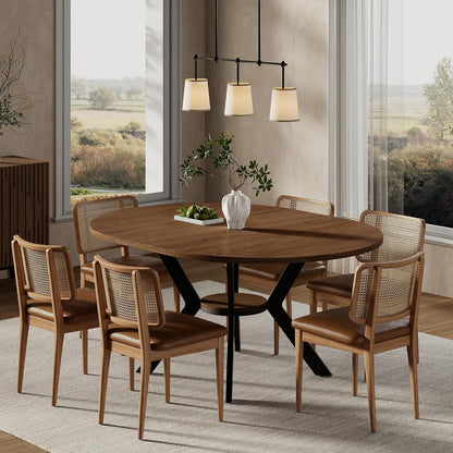 Extendable Round Dining Table to Oval | MECHYIN