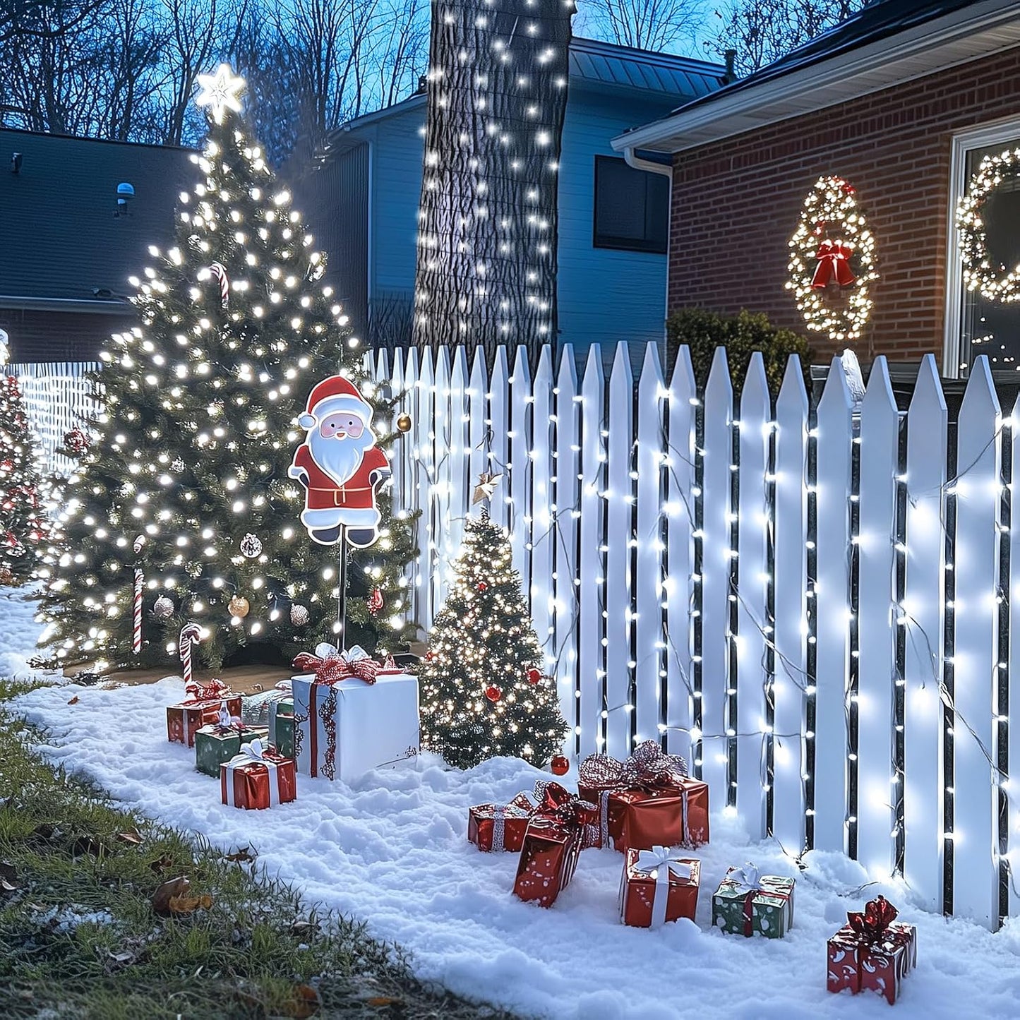 JMEXSUSS 66ft 200 LED Halloween Lights Outdoor, Orange String Lights Clear Wire, 8 Modes Orange Halloween Christmas String Lights Plug in for Tree Indoor Patio Garden Thanksgiving Decorations