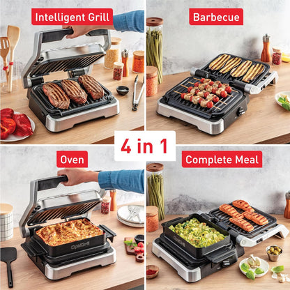 T-fal Optigrill, Electric Indoor Grill, 6 Auto Cooking Modes, Smart Sensor Techology, Nonstick removable plates, Stainless Steel Exterior, Panini Press, Precision Grilling