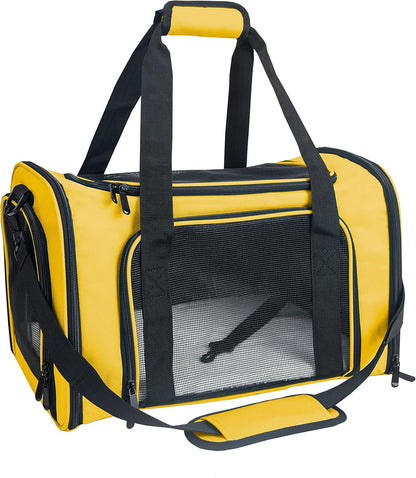 NextFri Soft Sided Carrier for Cats Dogs,TSA Airline Approved Collapsible Travel Pet Carrier (Magenta, Medium)