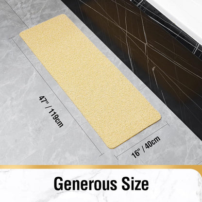 HITSLAM Shower Mat Non Slip, 24 x 16 Inch Bathtub Mat Non Slip with Drain, Soft PVC Loofah Bath Mat for Tub, Quick Drying Bathroom Shower Mat, Grey