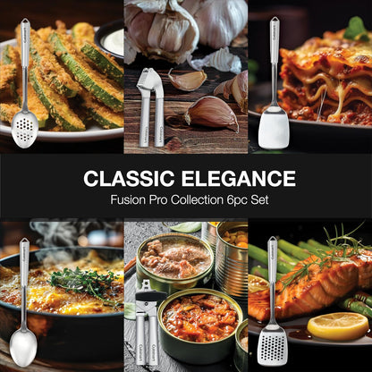 Cuisinart 6-Piece Stainless Steel Kitchen Utensils Set, Fusion Pro Collection (CTG-14-6PTC)