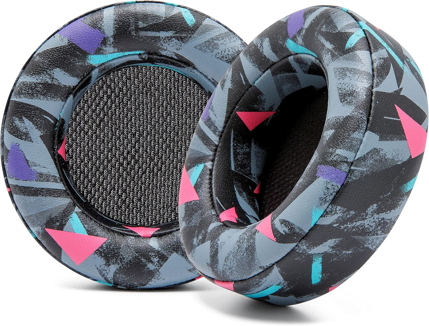 WC Upgraded Replacement Earpads for Corsair Virtuoso RGB Wireless Gaming Headset Made by Wicked Cushions | Improved Durability, Thickness, Softer Leather, and Sound Isolation | (Geo Grey)