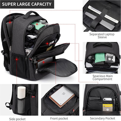 RFID Cafele Laptop Backpack Travel Computer Backpack College Bookbag School Backpack with USB Charging Port