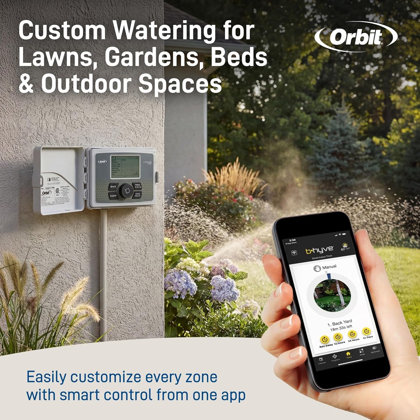 Orbit B-hyve 12-Zone Smart Sprinkler Controller | Indoor & Outdoor Wi-Fi Irrigation Timer with App Control