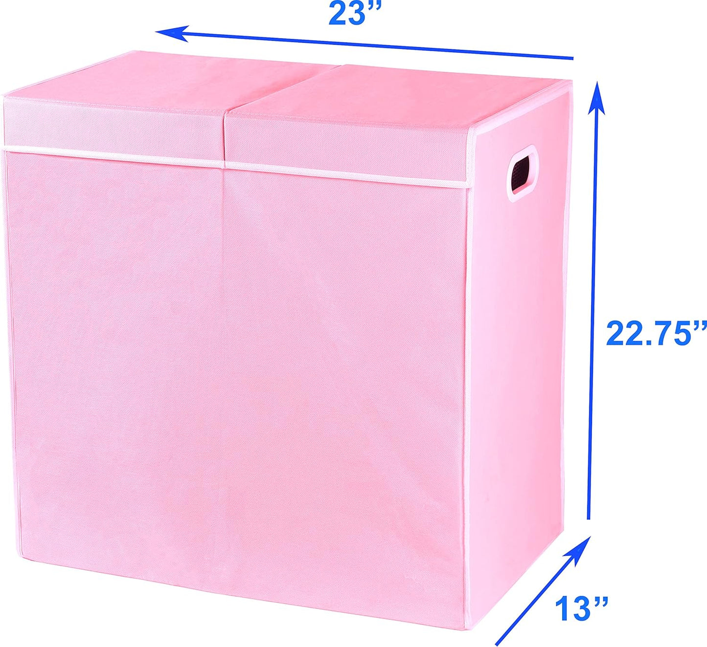 SimpleHouseware Double Laundry Hamper with Lid and Removable Laundry Bags, Beige