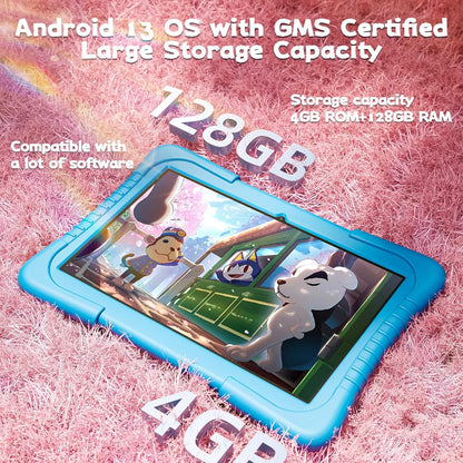 SGIN 10 Inch Tablet, 4GB RAM 128GB ROM, Android 13 Tablet, Octa-Core 2.0Ghz Processor, 1280 * 800 IPS, 2MP+8MP Camera, 6000mAh, GPS, WiFi, Bluetooth (Blue)