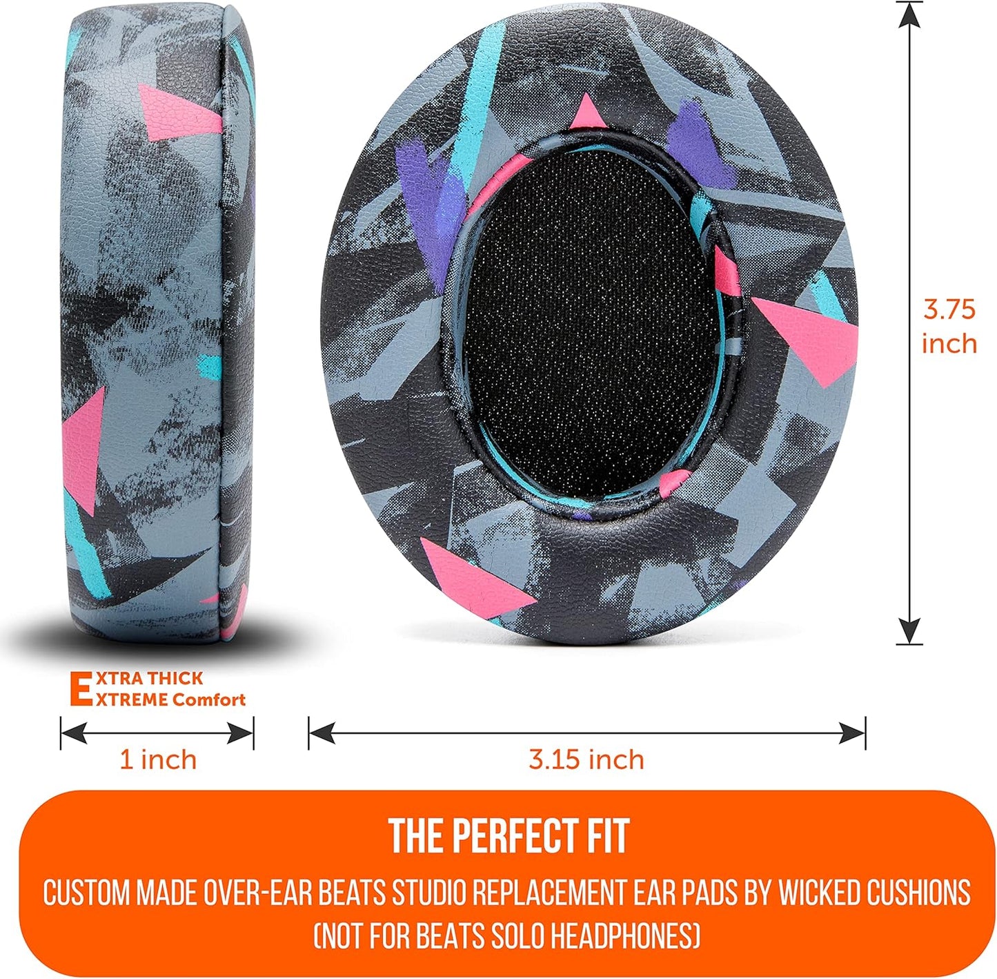 WC Wicked Cushions Replacement Ear Pads for Beats Studio 2 & 3 (B0501, B0500) Wired & Wireless | Does NOT Fit Beats Solo | Softer PU Leather, Enhanced Foam & Stronger Adhesive | Black