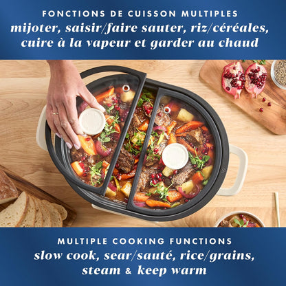 Crock-Pot MultiMeal Multicooker and Programmable Slow Cooker, With Extra 8-Qt. Cooking Pot, Oat Milk