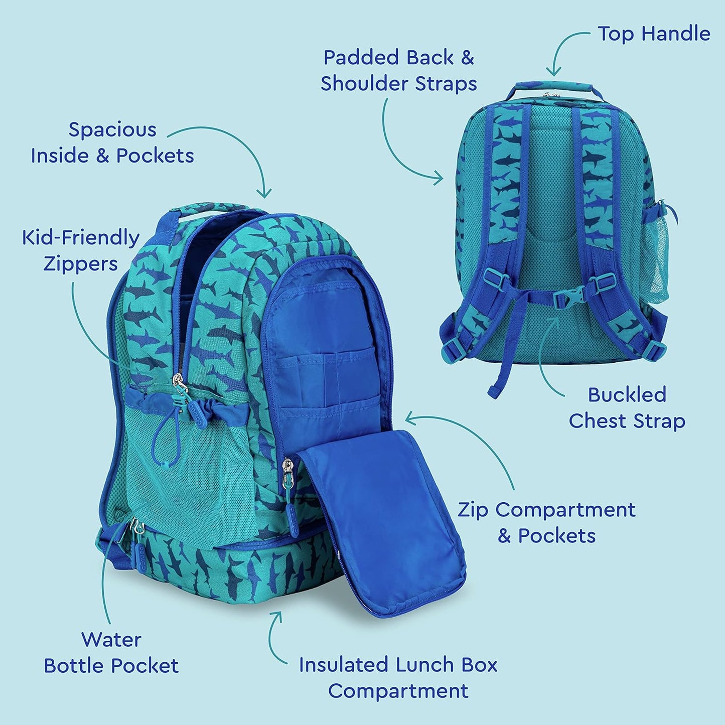 Bentgo Kids Prints 2-in-1 Backpack & Insulated Lunch Bag (Dinosaur)