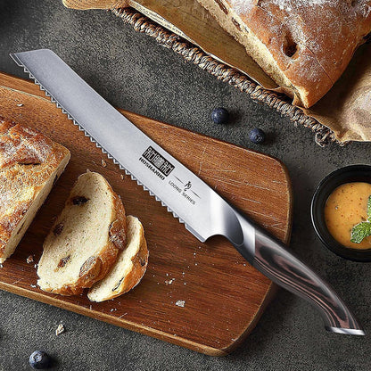 HOSHANHO Bread Knife 10 inch, Japanese High Carbon Stainless Steel Serrated Bread Knife, Professional Bread Cutting Knife for Homemade Bread