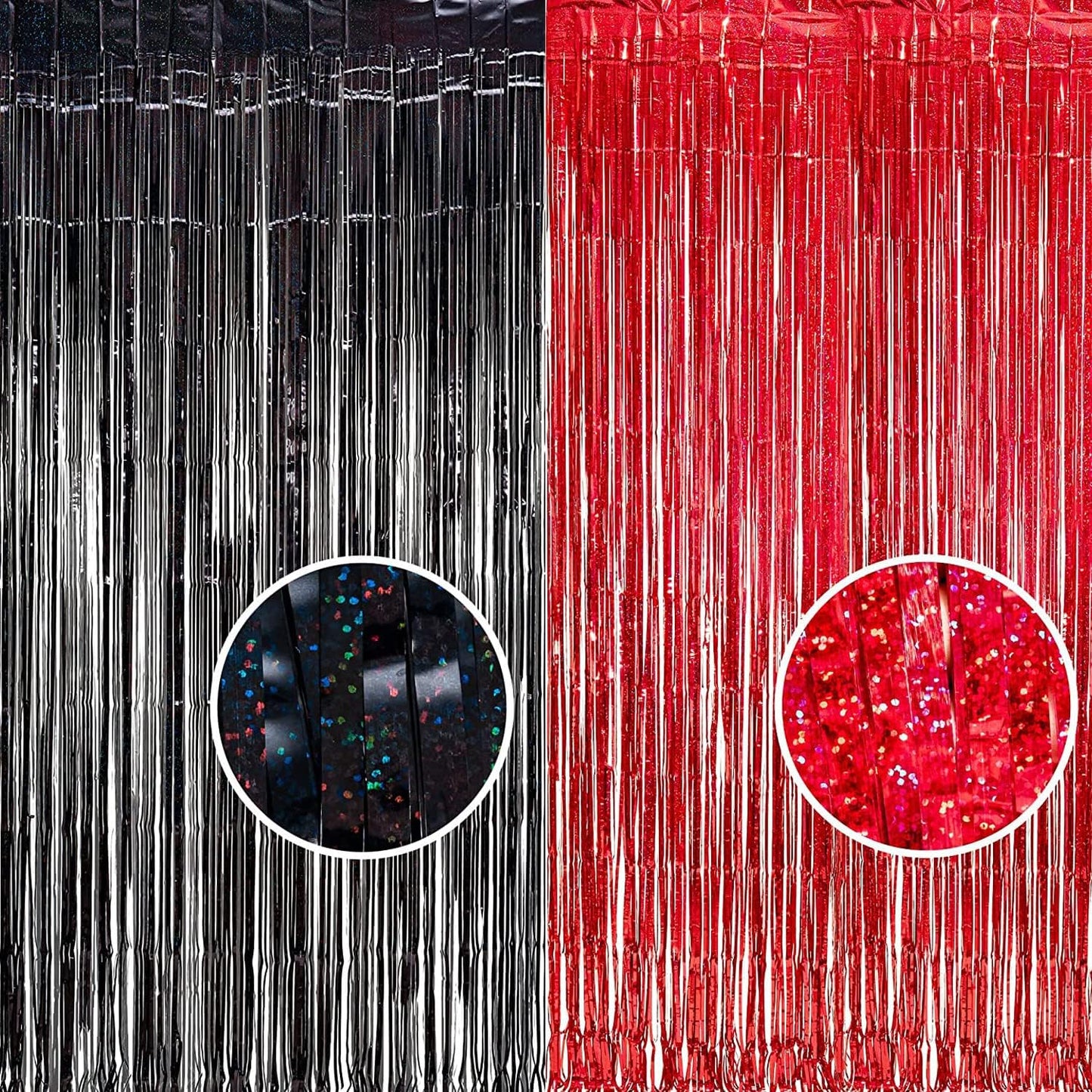 BRAVESHINE Pink Glitter Tinsel Foil Fringe Curtain - 2 Pcs 3.2x8.2 ft Metallic Party Supplies Photo Backdrop for Girl Princess Birthday Unicorn Bachelorette Butterfly Bridal Shower Party Decorations