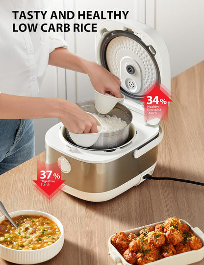 TOSHIBA Rice Cooker Induction Heating, Low Carb Low Sugar Digital Steamer, 5.5 Cups Uncooked Japanese Rice Cooker, 8 Cooking Functions, 24H Timer & Auto Keep Warm
