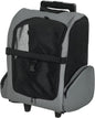PawHut 2-in-1 Pet Luggage Box Backpack Carrier Cats Dogs w/Handle, Rolling Wheel Grey