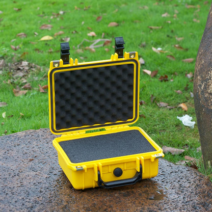 MEIJIA Portable All Weather Waterproof Protective Hard Case,Camera Case with Customizable Fit Foam,Fit Use of Drones, Camera, Equipments, 10.62inchx9.68inchx 4.87inch (Orange)