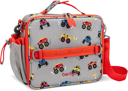 Bentgo® Kids Lunch Bag - Durable, Double Insulated, Water-Resistant Fabric, Interior & Exterior Zippered Pockets, Water Bottle Holder - Ideal for Children 3+ (Shark)