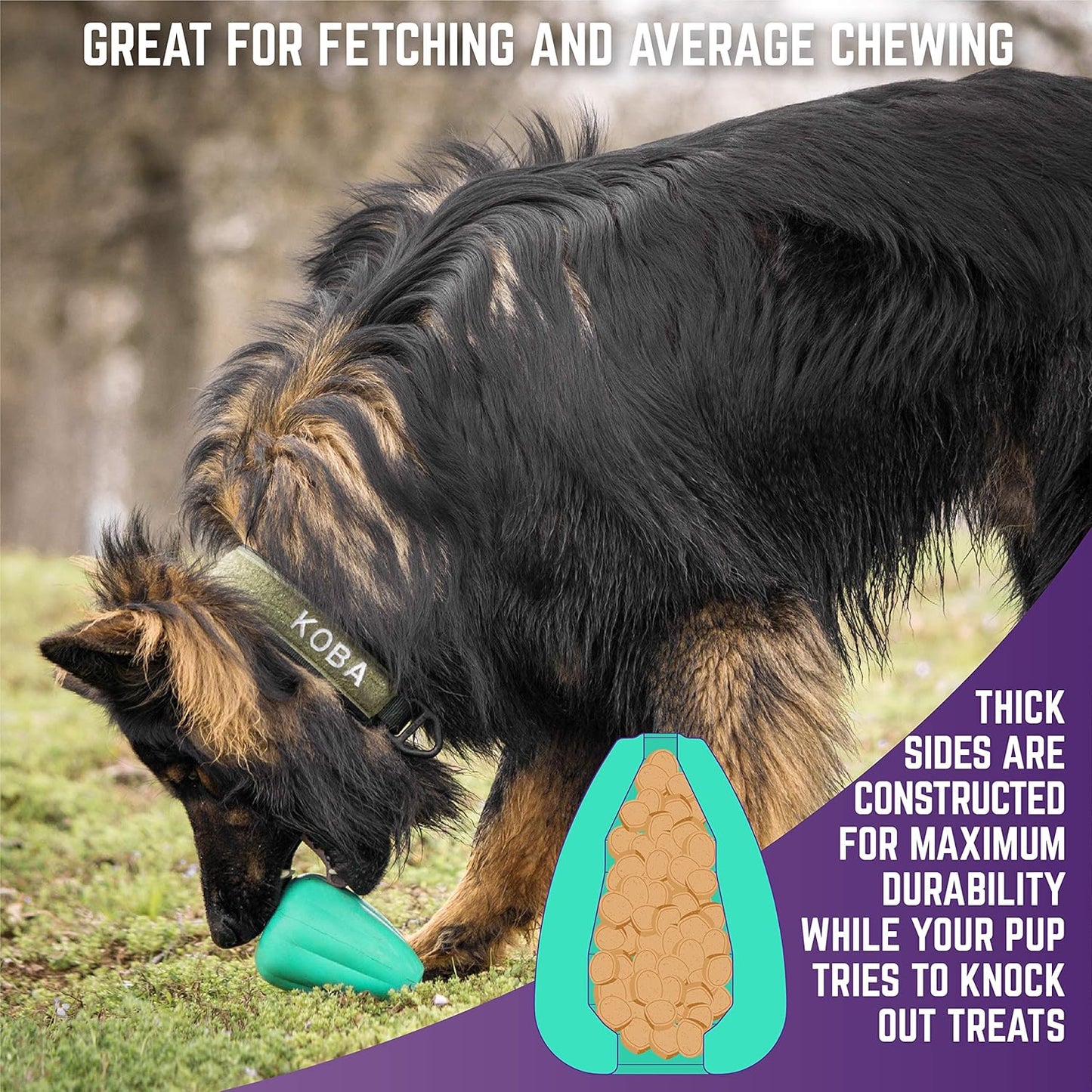 Chew King Premium Treat Dog Toy, L, Extremely Durable Natural Rubber Toy, Pack of 2