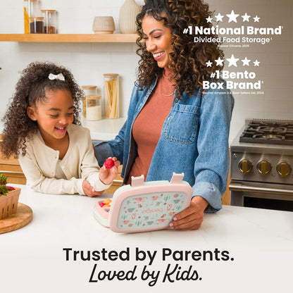 Bentgo Kids Prints Leak-Proof, 5-Compartment Bento-Style Kids Lunch Box - Ideal Portion Sizes for Ages 3-7, Durable, Drop-Proof, Dishwasher Safe, & Made with BPA-Free Materials (Nature Adventure)