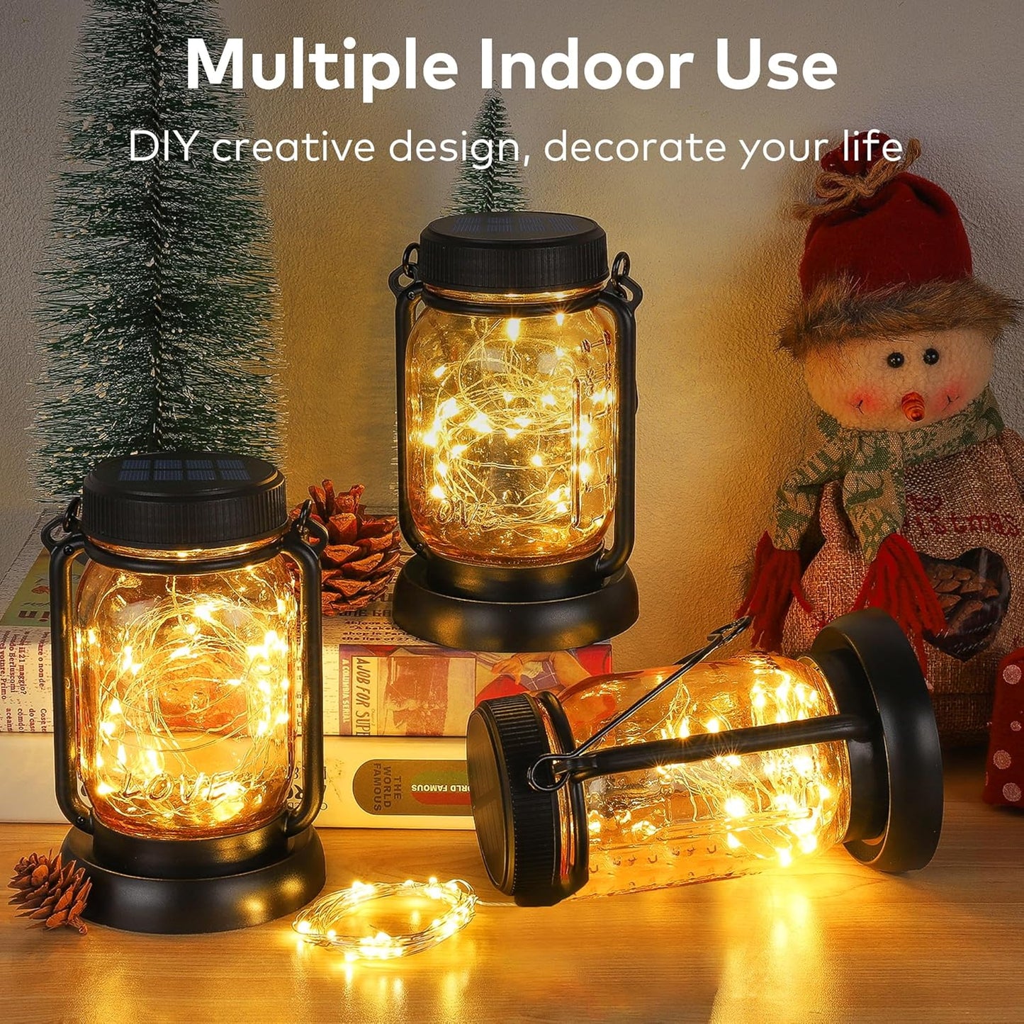 OHLUX 3 Pack Solar Lights Outdoor, Total 300LED Dusk to Dawn Solar Fairy Lights Waterproof, 8 Modes Copper Solar Christmas Lights for Outdoor Patio Garden Wedding Tree(Warm White)