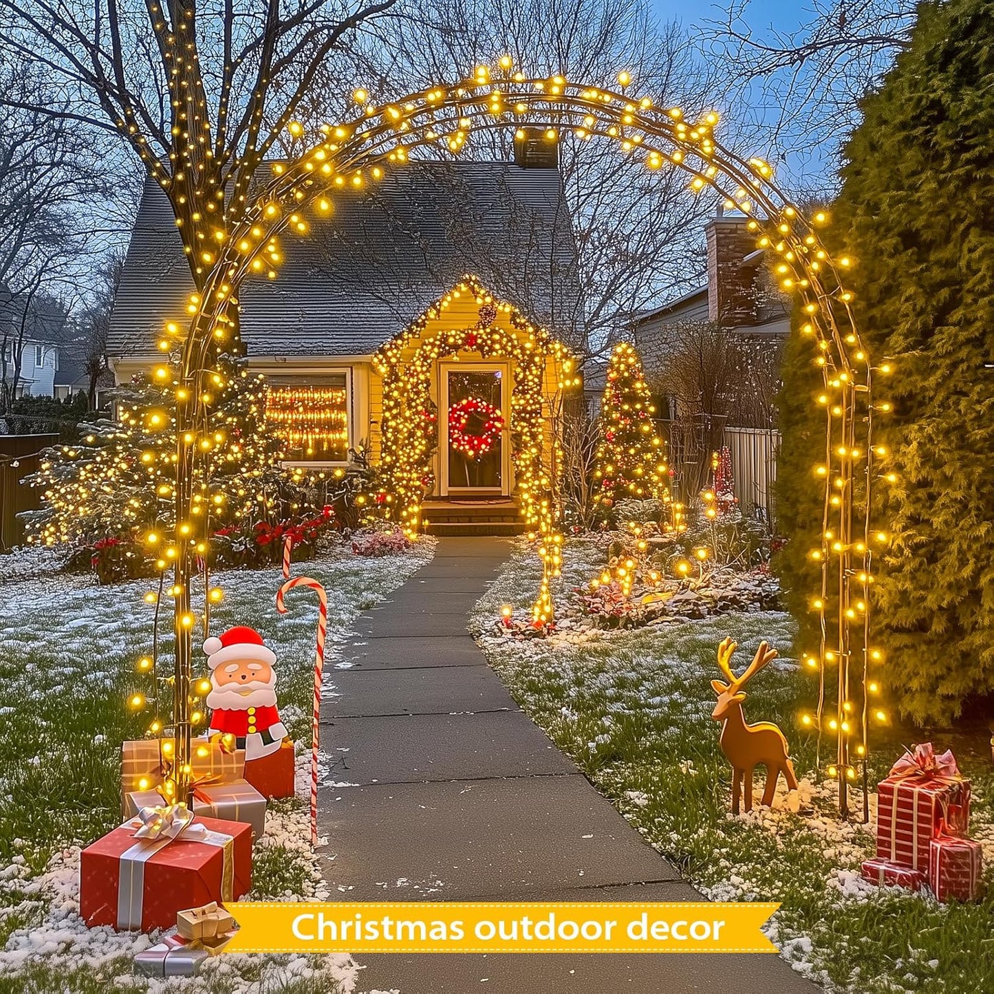 JMEXSUSS 66ft 200 LED Halloween Lights Outdoor, Orange String Lights Clear Wire, 8 Modes Orange Halloween Christmas String Lights Plug in for Tree Indoor Patio Garden Thanksgiving Decorations