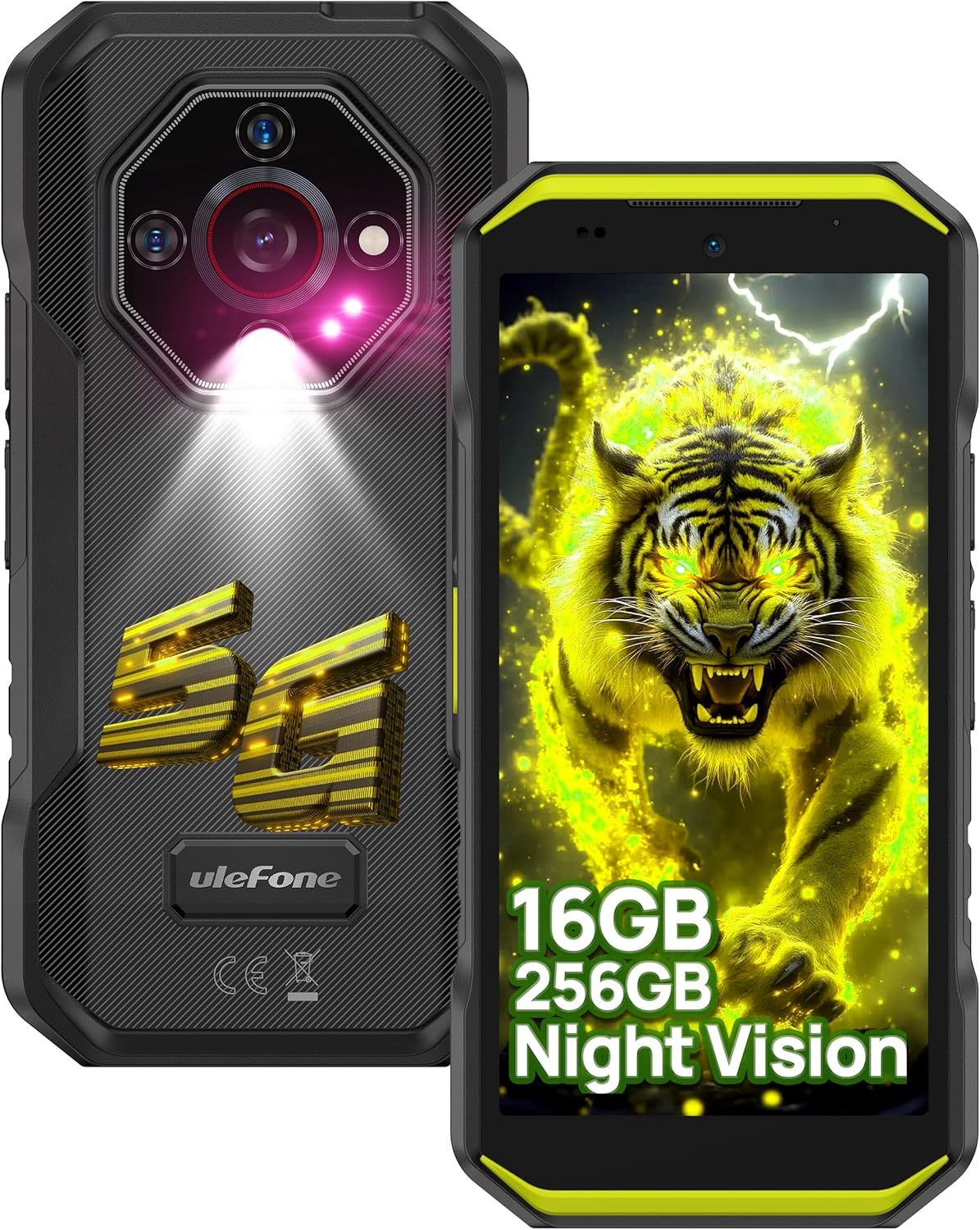 5G Rugged Phone, Ulefone Armor X32 Pro Unlocked Smartphone, MTK Dimensity 6300, 16+256GB, 64MP/25MP Night Vision, Android 14, Widevine L1, 5G WiFi Hotspot, 5.65” 90Hz, 5500mAh, NFC/GPS - Black
