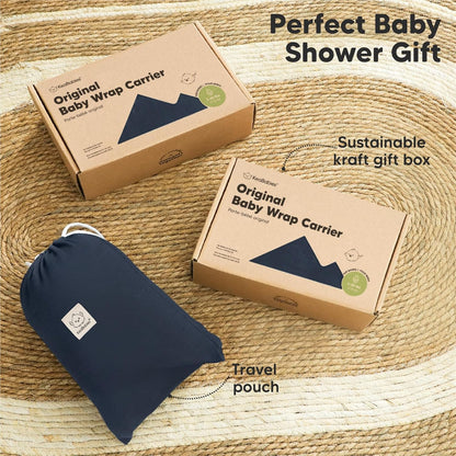 KeaBabies Baby Wrap Carrier - All in 1 Original Baby Carrier Newborn To Toddler Sling, Easy to Wear, Hands Free Bonding, Lightweight, Breathable Infant Wraps (Trendy Black)