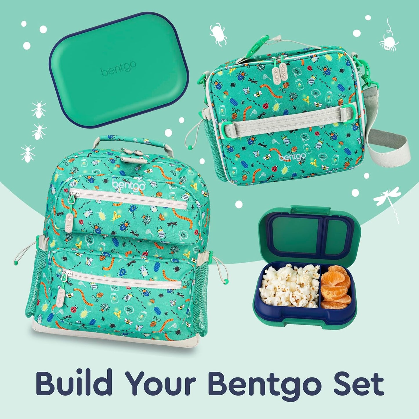 Bentgo Chill Kids Leak-Proof Lunch Box - 4-Compartment Bento Box with Built-In Ice Pack, 3.3 Cup Capacity, PFAS & BPA-Free, Microwave & Dishwasher Safe, Ideal Size for Ages 3 to 7 (Aqua)