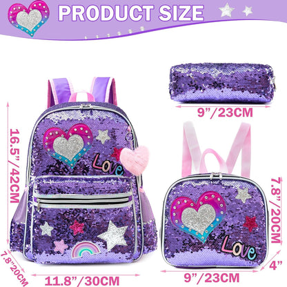 Cute Backpack for Girls School Backpacks with Lunch Box for Elementary