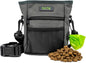 Mighty Paw Dog Treat Pouch 2.0 | Pet Training Hands-Free Snack Bag w/Strap. Holds 2 Cups Kibble, Phone & Keys. Magnetic Clasp & Waist Belt Clip. Includes 1 Roll of Poop Bags (Green/Grey)