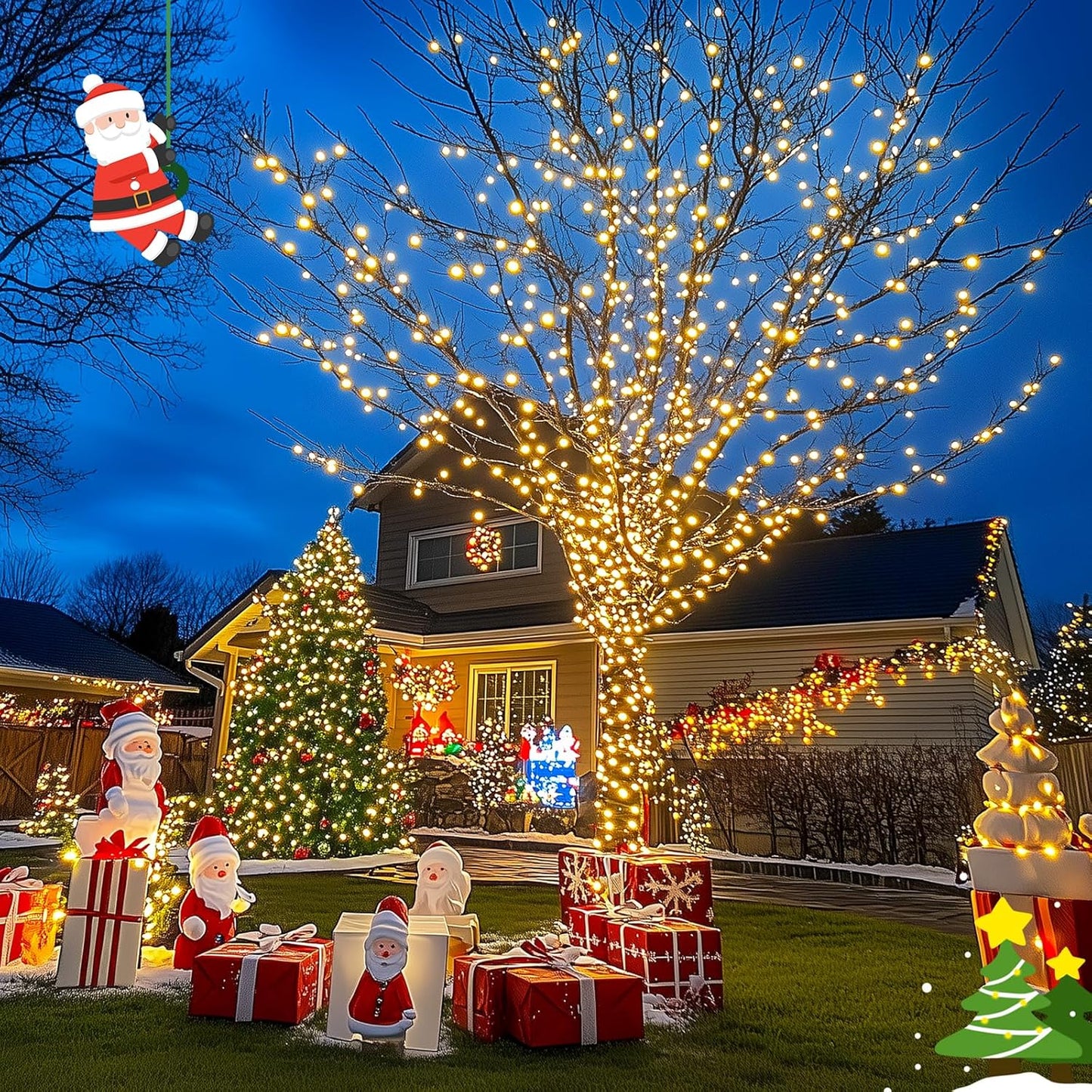 JMEXSUSS 2 Pack 75.5ft Orange Solar Christmas Lights, Total 400 LED Solar String Lights Outdoor Waterproof, 8 Modes Orange Halloween Lights for Tree Patio Garden Thanksgiving Halloween Decorations