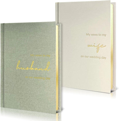 WeddingGiftsWedding Vow Books His and Hers Soft Touch Gold Foil Engraving Vow Books Wedding Essentials Wedding Accessories(TR-HH-Black)
