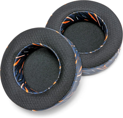 WC Freeze Virtuoso - Hybrid Fabric Cooling Gel Replacement Earpads for Corsair Virtuoso Gaming Headset, Made by Wicked Cushions, Improved Durability, Thickness and Sound Isolation |90s Black