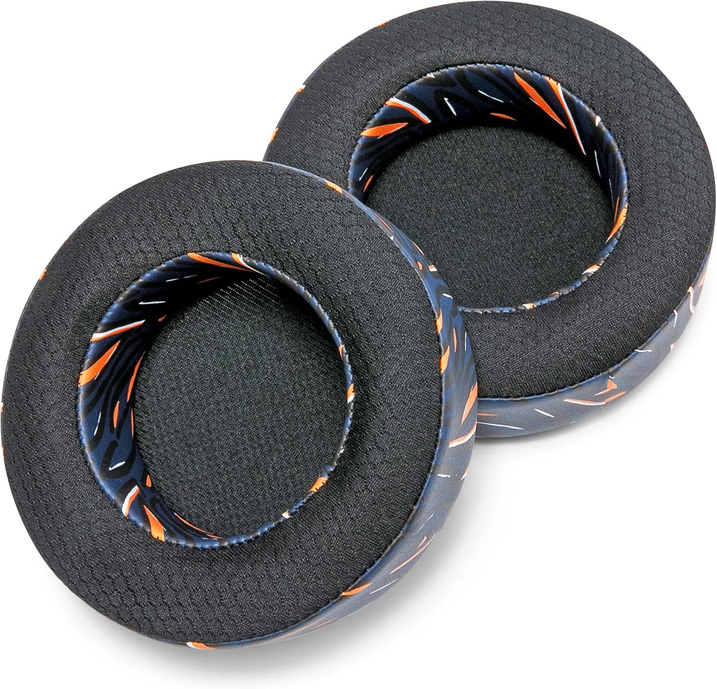 WC Freeze Virtuoso - Hybrid Fabric Cooling Gel Replacement Earpads for Corsair Virtuoso Gaming Headset, Made by Wicked Cushions, Improved Durability, Thickness and Sound Isolation |Navy Tiger