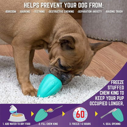 Chew King Premium Treat Dog Toy, L, Extremely Durable Natural Rubber Toy, Pack of 2