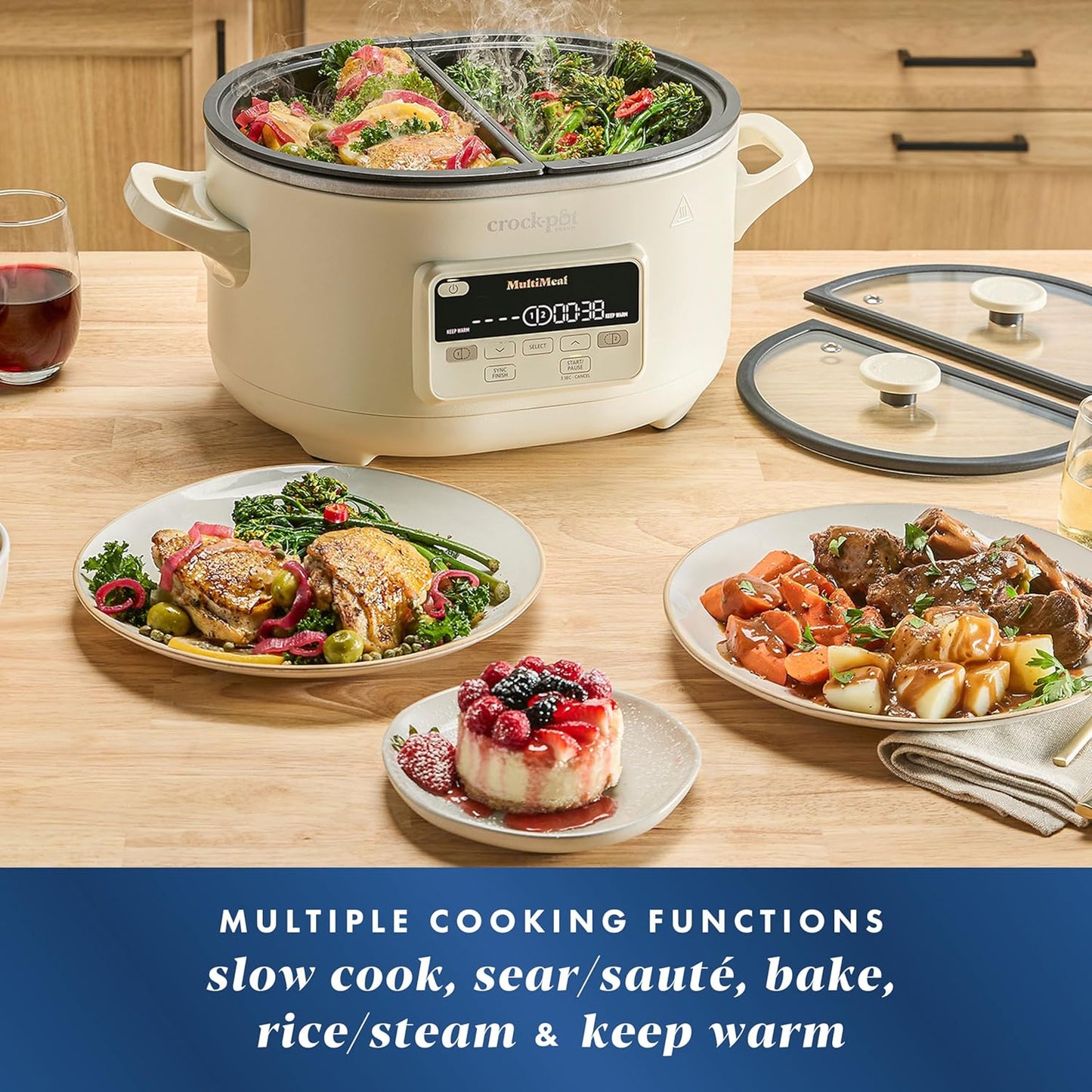 Crock-Pot Multicooker and programmable slow cooker with baking function, oat milk