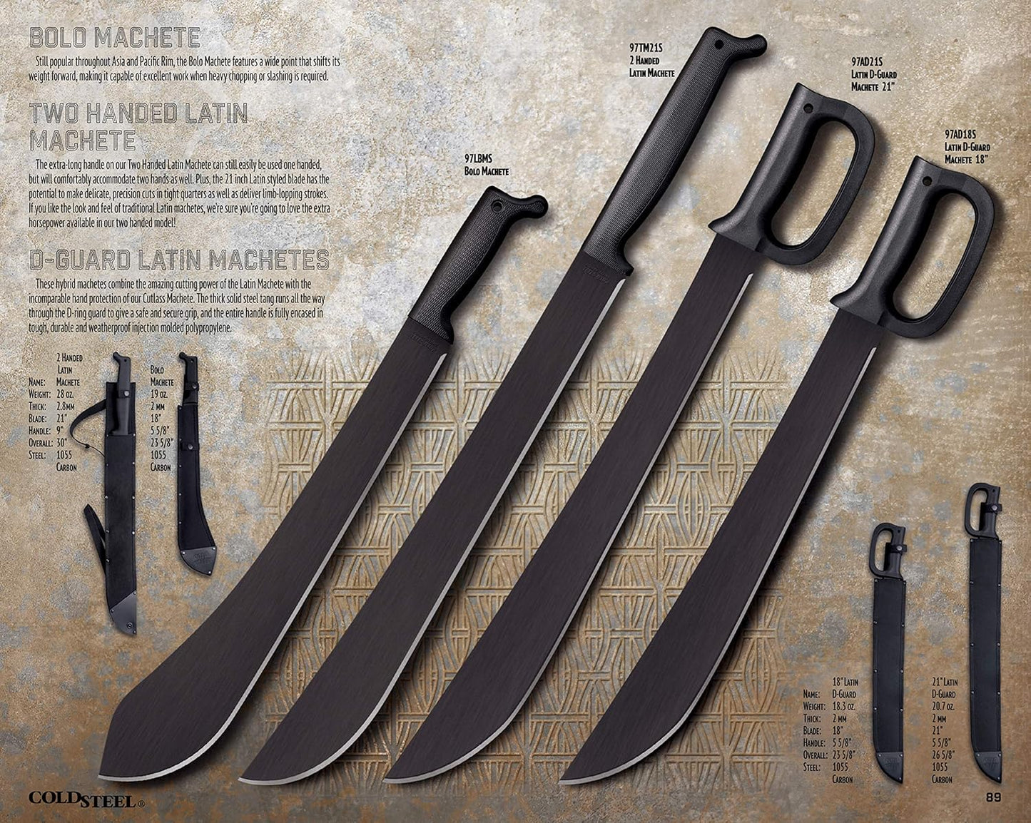 Cold Steel Latin D-Guard Machete 18"