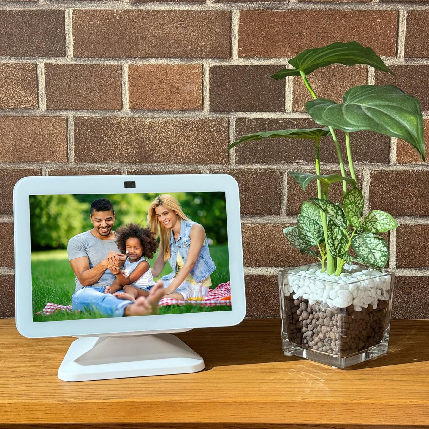 Sintron Adjustable Magnetic Stand Mount for Echo Show 5 (3rd Gen) & iPhone Models, Smart Display Stand Holder for Show 5 3rd Gen with 360 Degree Rotation, Swivel Tilt Function, Anti-Slip Base (Black)