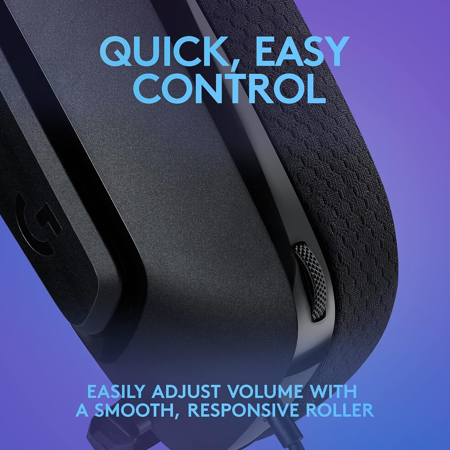 Logitech G535 Lightspeed Wireless Gaming Headset - Lightweight on-Ear Headphones, flip to Mute mic, Stereo, USB Rechargeable - Black