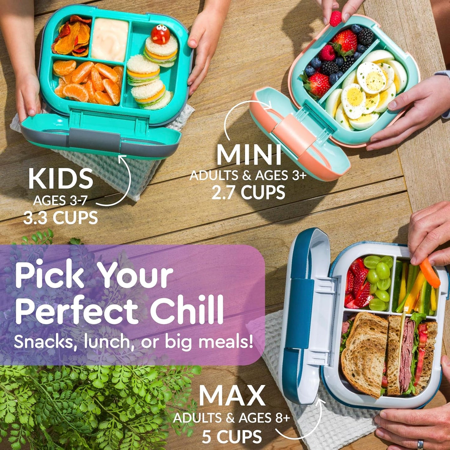 Bentgo Chill Kids Leak-Proof Lunch Box - 4-Compartment Bento Box with Built-In Ice Pack, 3.3 Cup Capacity, PFAS & BPA-Free, Microwave & Dishwasher Safe, Ideal Size for Ages 3 to 7 (Aqua)