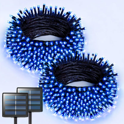 JMEXSUSS 2 Pack 75.5ft Orange Solar Christmas Lights, Total 400 LED Solar String Lights Outdoor Waterproof, 8 Modes Orange Halloween Lights for Tree Patio Garden Thanksgiving Halloween Decorations