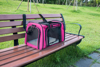NextFri Soft Sided Carrier for Cats Dogs,TSA Airline Approved Collapsible Travel Pet Carrier (Magenta, Medium)