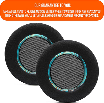 WC Freeze Virtuoso - Hybrid Fabric Cooling Gel Replacement Earpads for Corsair Virtuoso Gaming Headset, Made by Wicked Cushions, Improved Durability, Thickness and Sound Isolation | Cyan Prism