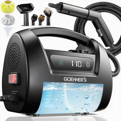 2026 Upgraded Handheld Steam Cleaner for Home & Car, 110℃/3.5 Bar High-Pressure Portable Hand Held Steamer, 30s Heat-Up, Chemical-Free Deep Cleaning for Car Detailing Grout Bathroom Kitchen