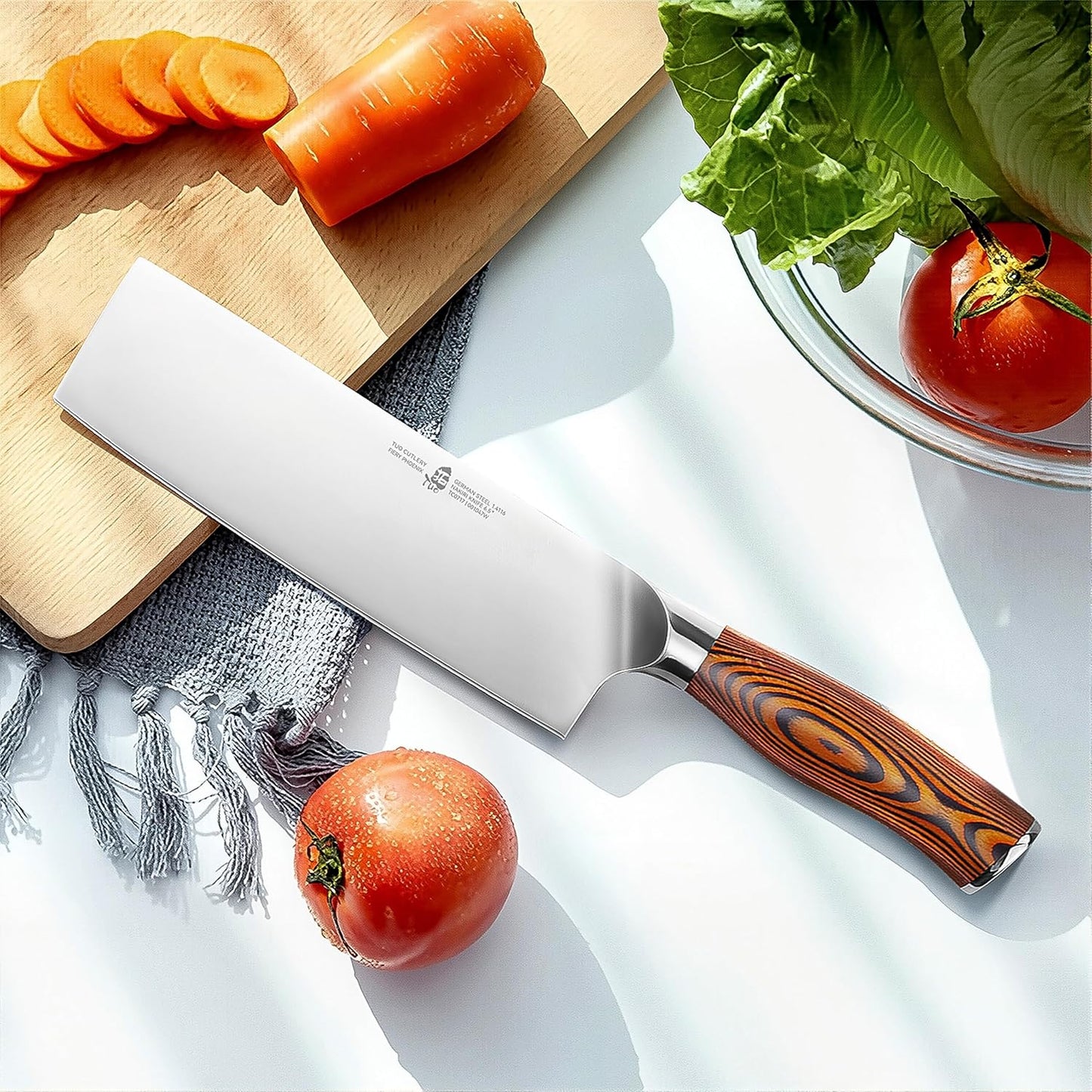 TUO Boning Knife - Razor Sharp Fillet Knife - High Carbon German Stainless Steel Kitchen Cutlery - Pakkawood Handle - Luxurious Gift Box Included - 7 inch - Fiery Phoenix Series